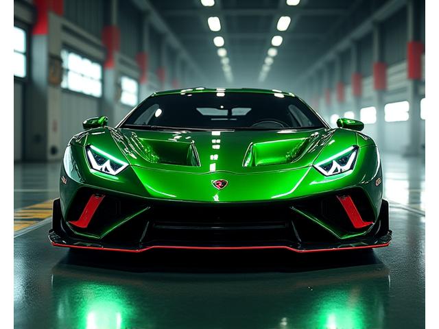 Midori Velocityで塗装された鮮やかな緑色のツーリングカー